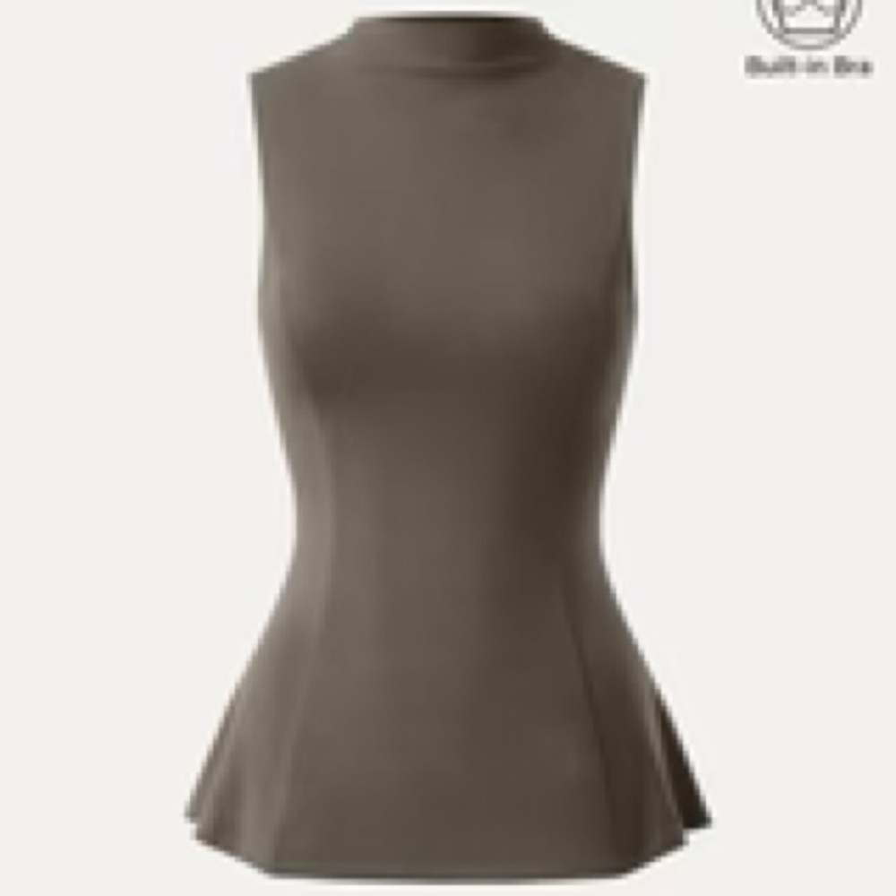 Tencel Silky Mockneck Flared Sculpt Brami Top